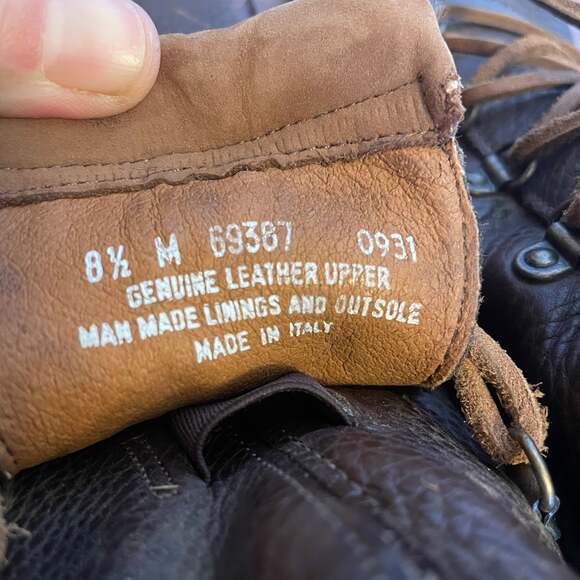 Vintage Timberland Leather Hiking Boots Brown Ankle Collar Women’s Size 8.5 - Picture 11 of 12